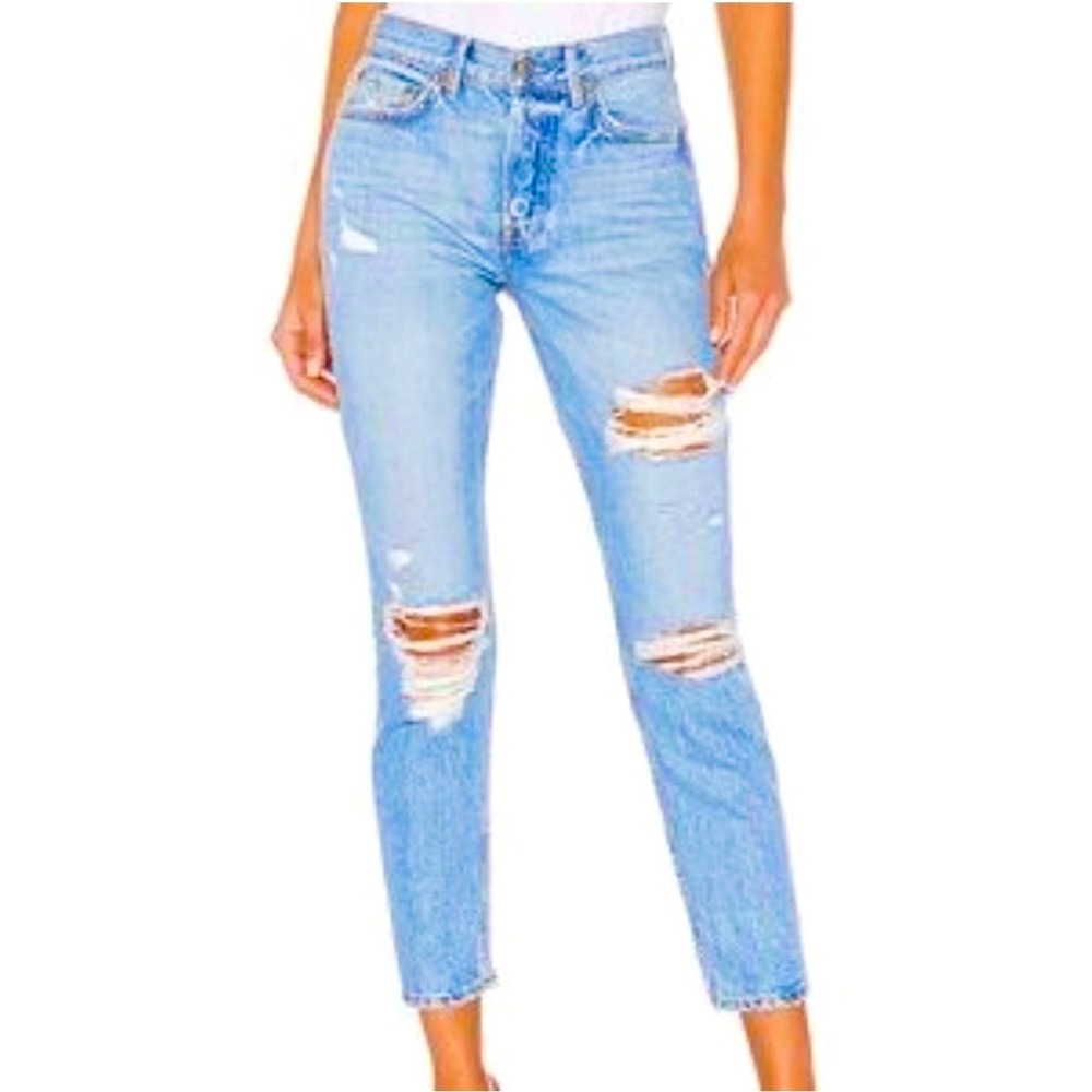 GRLFRND Karolina High Rise Distressed Skinny Jeans Speedway Womens Size 28